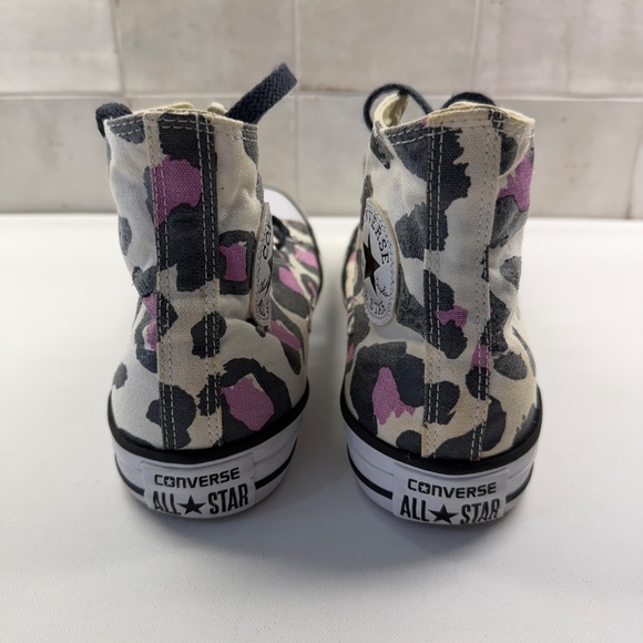 Converse All Star Chuck Taylor High Top Cheetah Pink Black Beige Womens Sz 8 - Picture 9 of 16